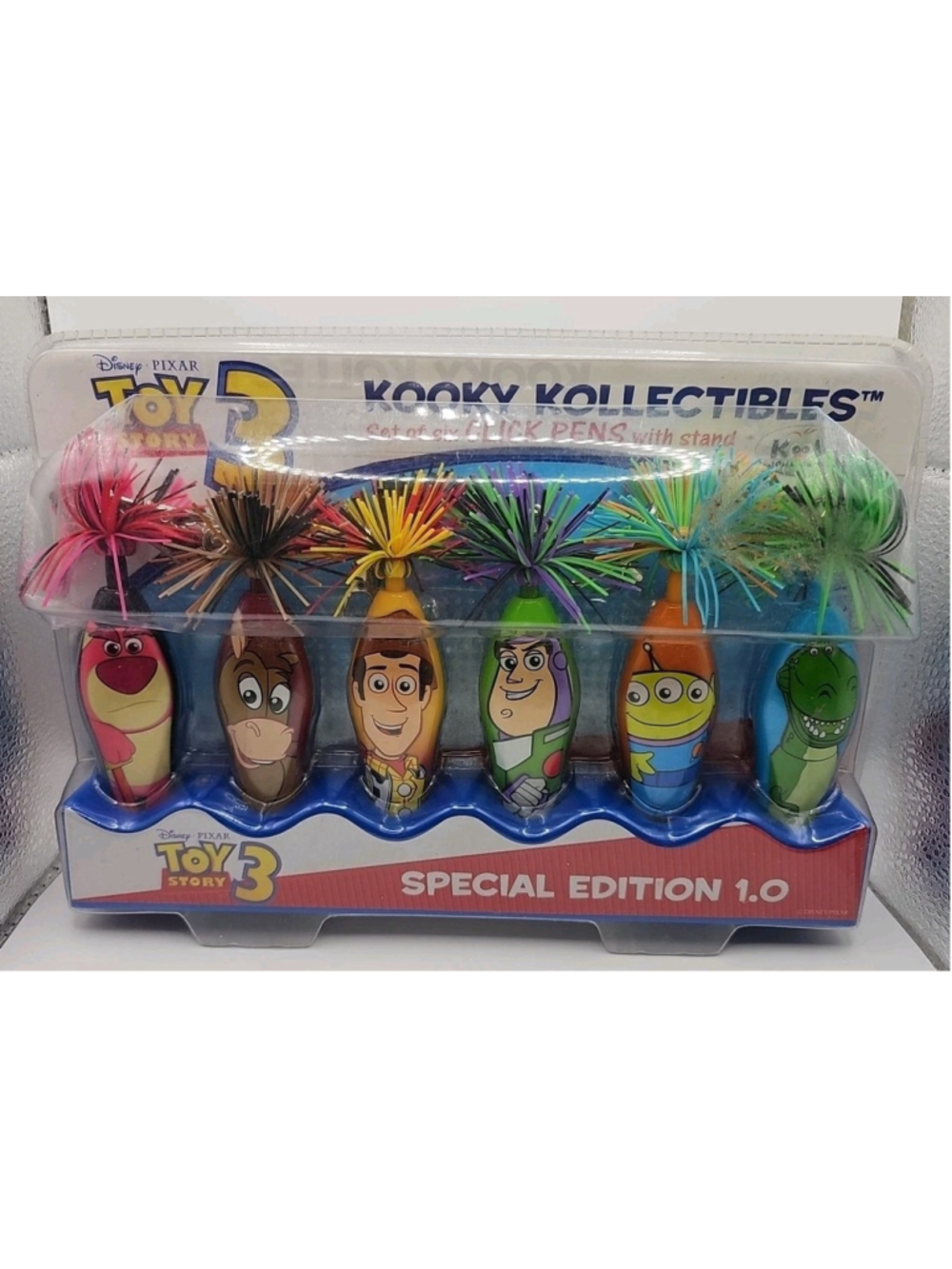Toy Story 3 Kooky Kollectibles Click Pen & Clip Set Of 6 With Stand New 2010